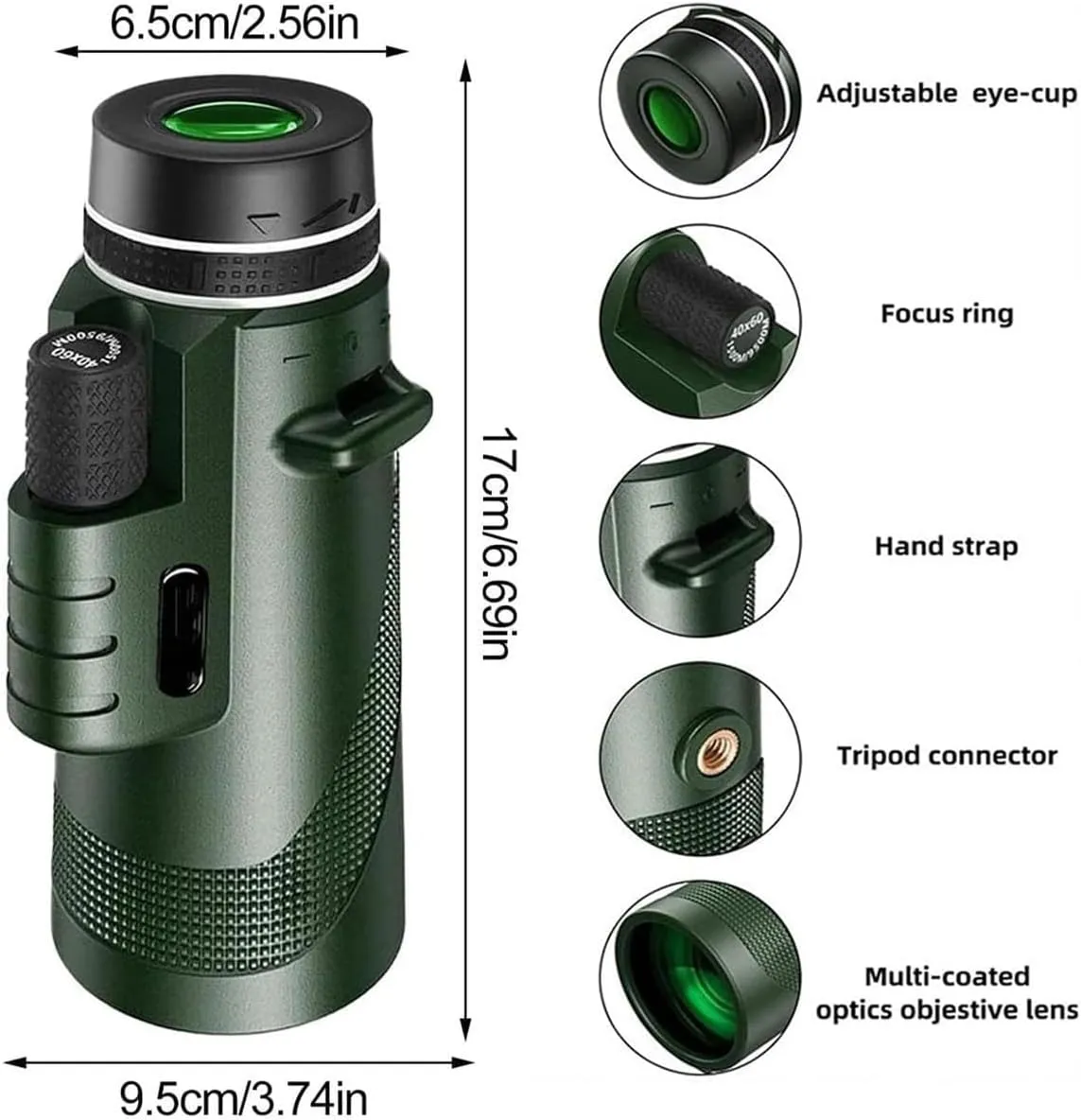 Stscope 360 Monocular, High Power Telescope with Phone Adapter, Tripod & Hand Strap, BAK4 Prism & FMC Lens, Lightweight Portable for Adults, Bird Watching, Camping, Hiking, Travel, Concert