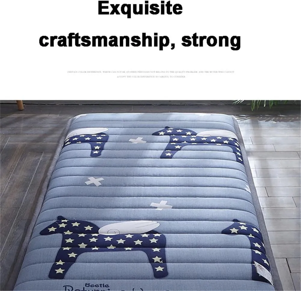 Student Dormitory Mattress| 5Cm Thicken Cotton Tatami Mattress, Foldable Mattress Breathable Soft No-Slip Mattress/Portable Futon Mat Sleeping Floor Mat,B,Twin 90x200cm