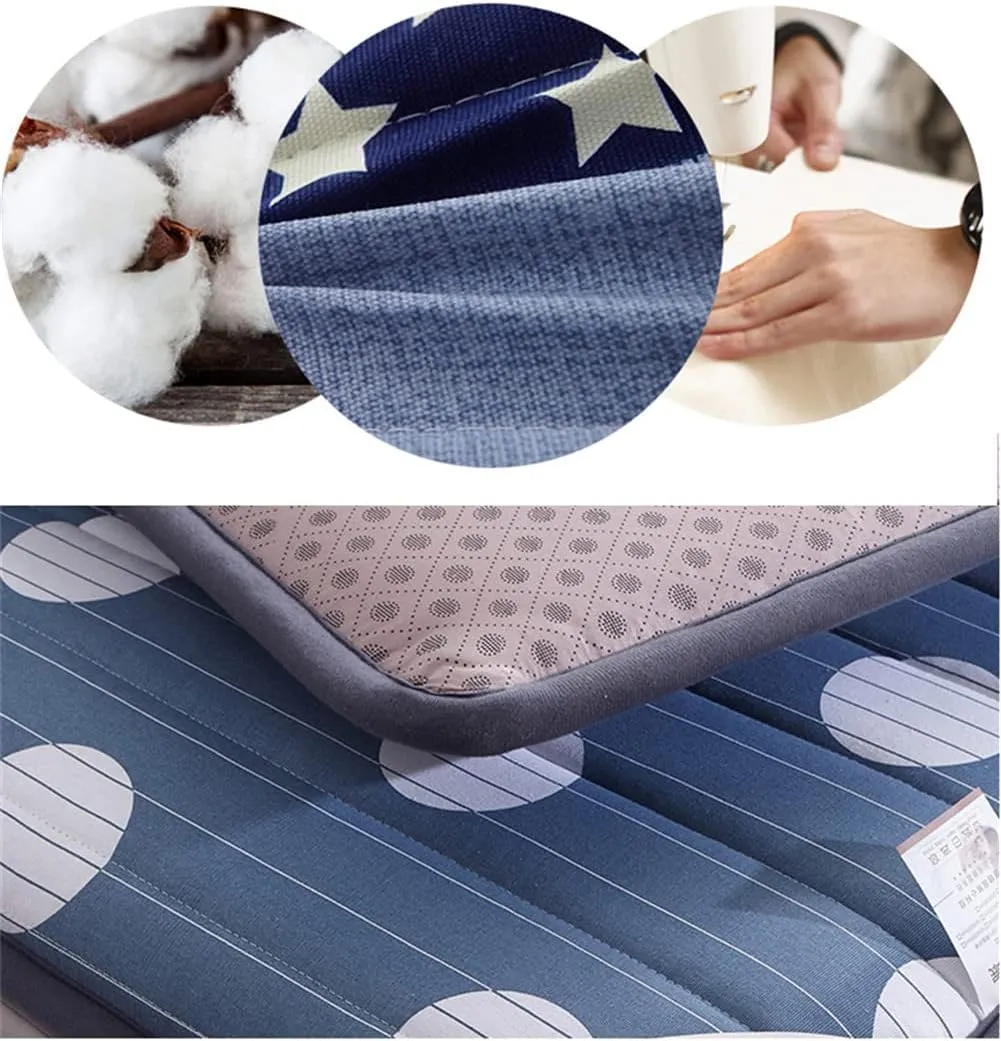 Student Dormitory Mattress| 5Cm Thicken Cotton Tatami Mattress, Foldable Mattress Breathable Soft No-Slip Mattress/Portable Futon Mat Sleeping Floor Mat,B,Twin 90x200cm