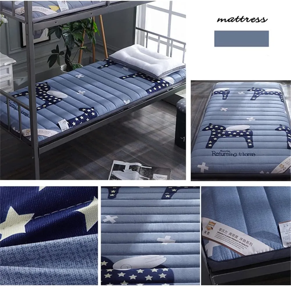 Student Dormitory Mattress| 5Cm Thicken Cotton Tatami Mattress, Foldable Mattress Breathable Soft No-Slip Mattress/Portable Futon Mat Sleeping Floor Mat,B,Twin 90x200cm