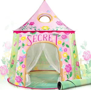 SULIFEEL Kids Play Pop Up Tent with Mat for Toddler Girls and Boys Ages 1   Years Party Children Foldable Tent Birthday Toy for Baby Garden Theme Playhouse Indoor Games