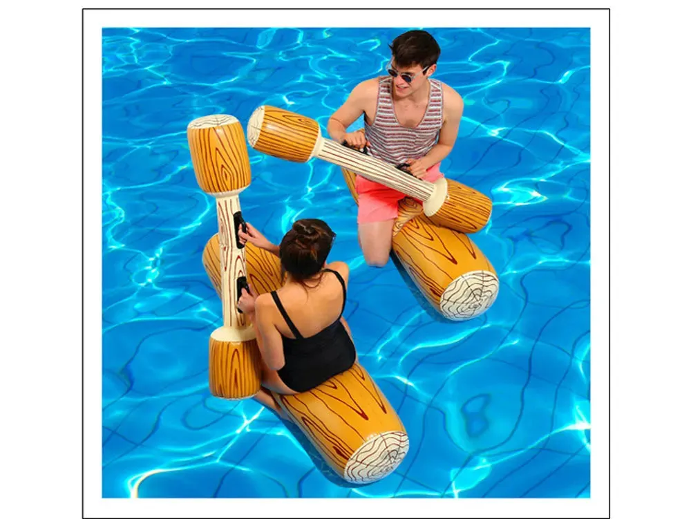 Summer Outdoor Beach Pool Inflatable Swimming Rings Women men Double Beat Swim Log Stick Set Ring Pool water sports