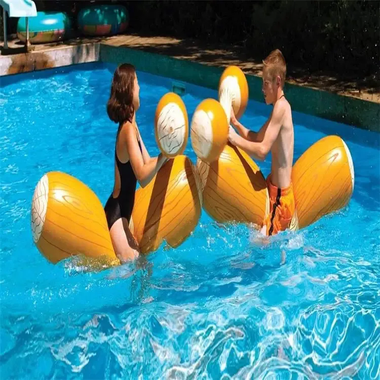 Summer Outdoor Beach Pool Inflatable Swimming Rings Women men Double Beat Swim Log Stick Set Ring Pool water sports