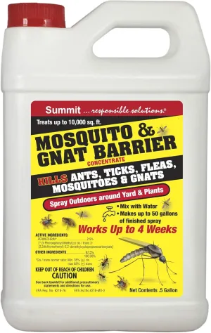 SUMMIT Mosquito & GNAT Barrier - Concentrate -for Insects ,1/2 Gallon, Natural (031-6)