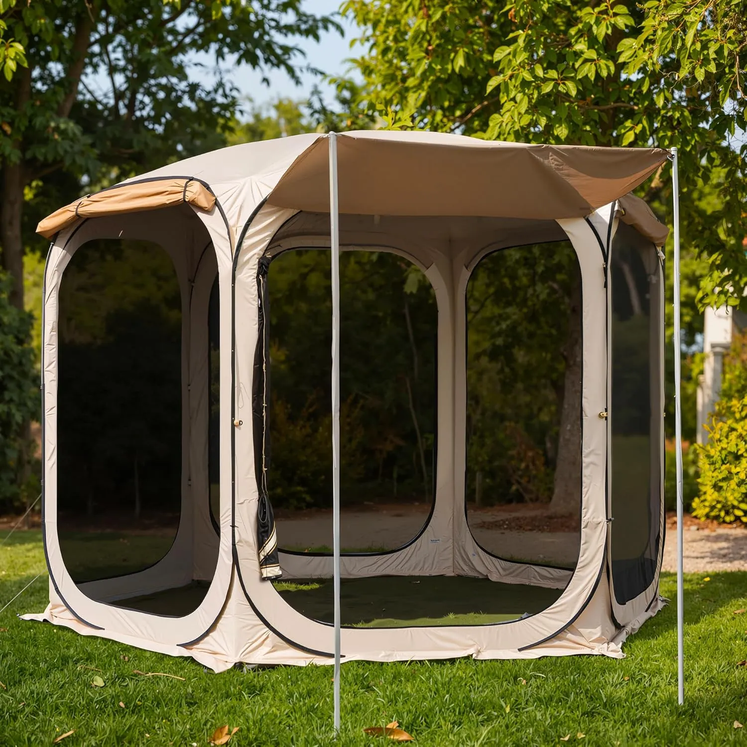 Sunshades Patio, Waterproof Canopy Walls Bag Pop Beach Beige Mesh Gazebo Shelter with Secure payment options Outdoor Carry and with Camping, Up OAK | Screen Customer-focused for EAST House | Portable | | Tent with 4/6