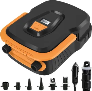 Sup Pump, Paddle Board Pump, 22PSI Digital Electric SUP Pump with LCD, Auto-Off, Electric Inflator/Deflator, 12V DC Car Connector, with 6 Nozzles for Paddle Boards, Inflatables, Kayak