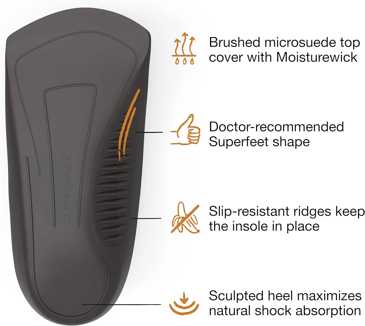 Superfeet Casual Men's Easyfit Insoles - Comfort Shoe Inserts for Men - Anti-Fatigue Orthotic Insoles for Dress Shoes - Professional Grade - Size 9.5-11 Men