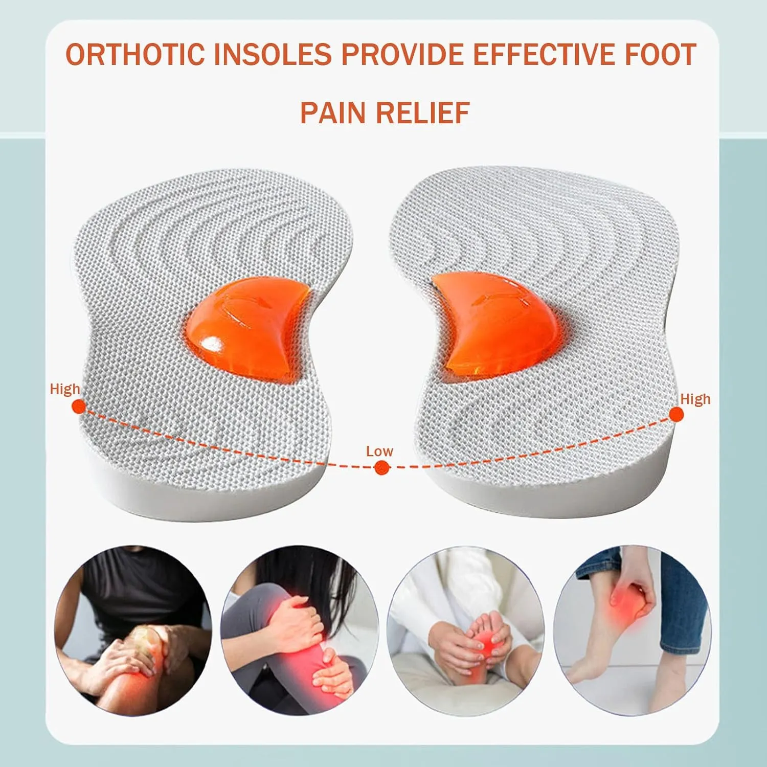 Supination Insoles for Men and Women-Adjustable Arch Support,Orthotic Corrective Inserts,Medial & Lateral Heel Wedge Insoles for Overpronation,Plantar Fasciitis,Knee Pain,O/X Leg