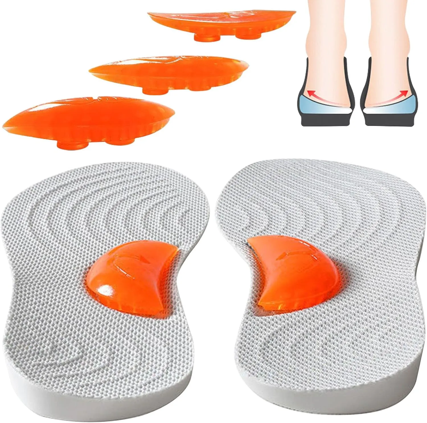 Supination Insoles for Men and Women-Adjustable Arch Support,Orthotic Corrective Inserts,Medial & Lateral Heel Wedge Insoles for Overpronation,Plantar Fasciitis,Knee Pain,O/X Leg