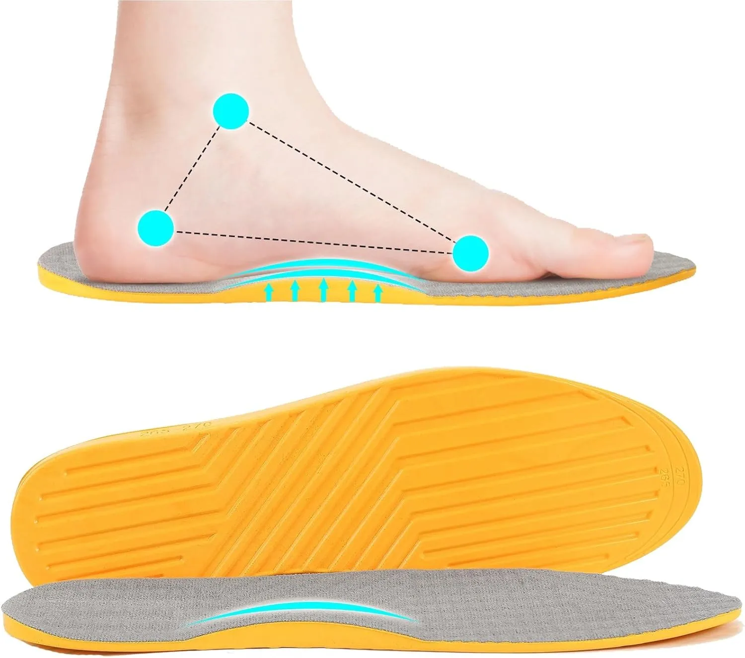 Supination Insoles for Over Supination & High Arch Support, Bow Legs Correcting Insoles,Women and Men O/X Leg Orthopedic Insoles,Heel Wedge Inserts for Foot Alignment, Flat Feet
