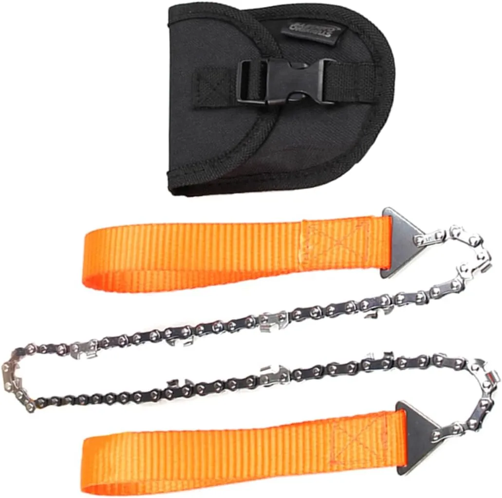 SUPVOX 2pcs Portable Chainsaw Pocket Saw for Tree Cutting Folding Hand Chain Tool Pruning Saws with Storage Case Survival Chain for Outdoor Exploring