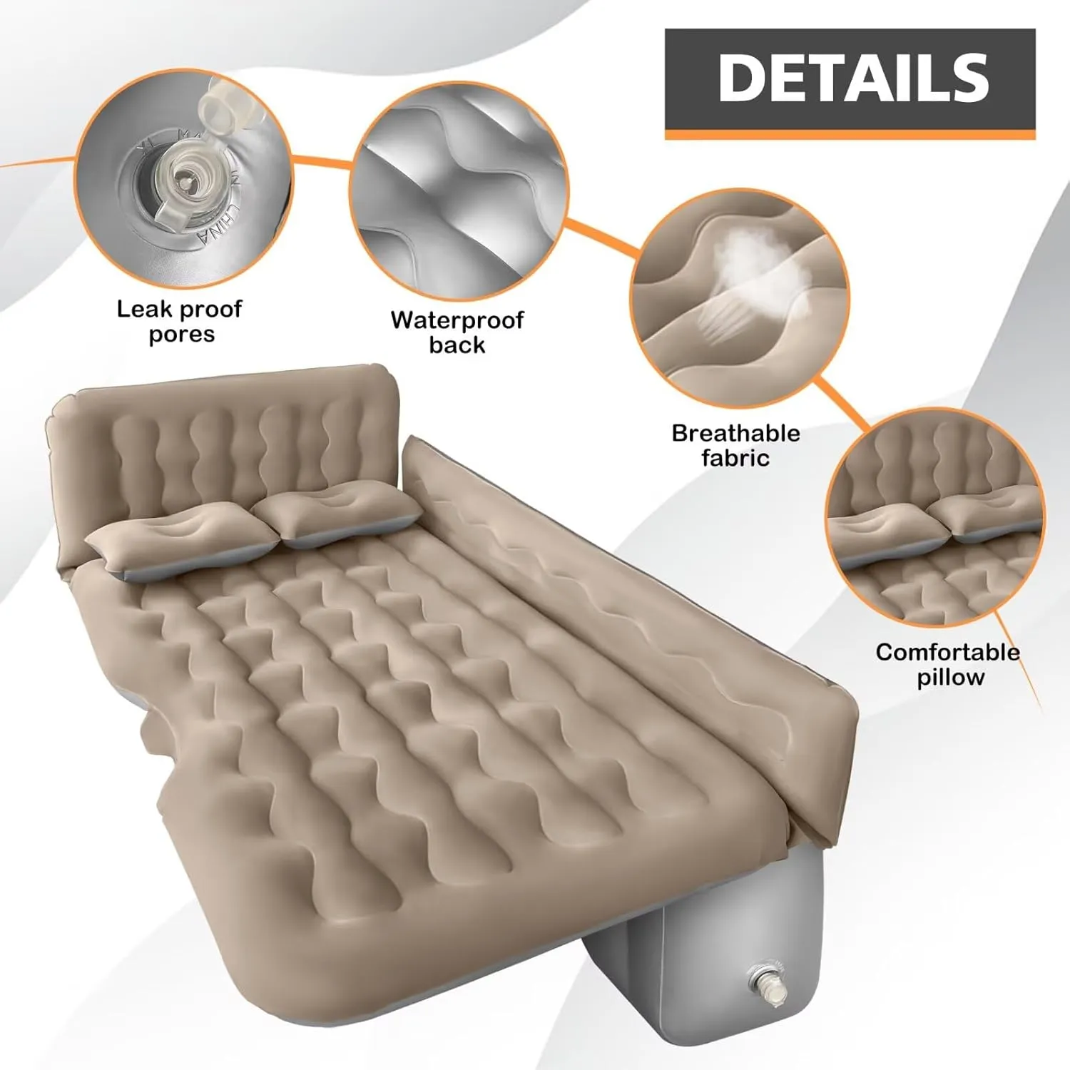 SUV Air Mattress Car Camping Bed - Inflatable Thickened and Double Air Mattress Bed with Pump Portable Foldable for Home Car Travel Camping