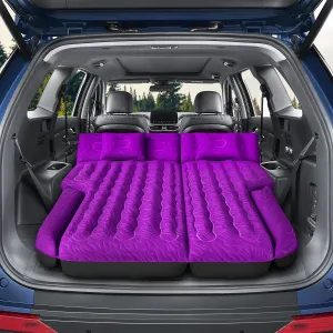 SUV Air Mattress - Double-Sided Flocking Travel Camping Bed with Air Pump & 2 Pillows