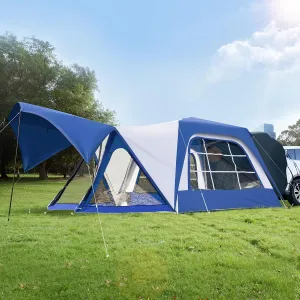 SUV Tent for Camping with Vestibule and Canopy, Waterproof 6-8 Person Automatic Car Truck Camping Tent with Rainfly, Navy Blue