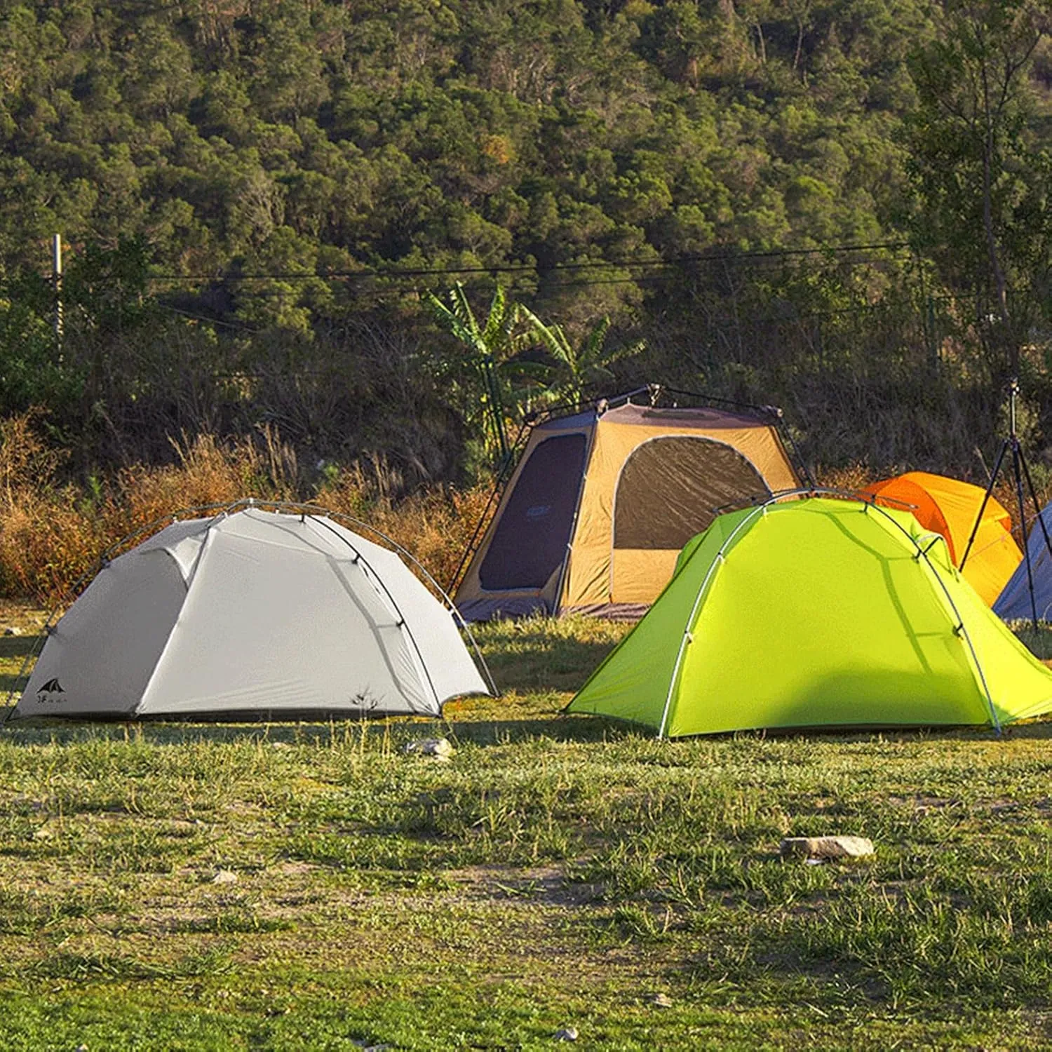 Tai Chi 2 Ultralight Tent, Bivvy Ground Tent for 2 Person Rainproof Windproof 3/4 Camping Tents Season for Outdoor, Camping, Trekking, Kayaking, Climbing, Hiking, Fishing, Hunting