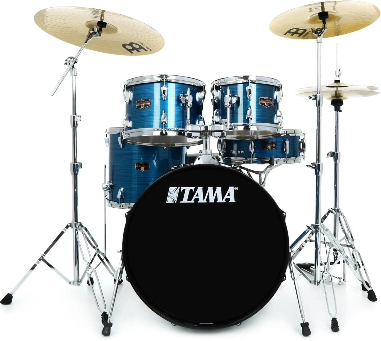 Tama Imperialstar Complete Drum Set - 5-piece - 20" Kick - Hairline Blue