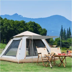 Teepee Adult 4 People Waterproof,Double Doors and Four Windows Family Tents Practical Advanced A Tent Ideal for Camping in The Garden