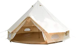 Tents Canvas Bell Tent - Camping Teepee Tents 4-6 Person - Family Outdoor 3 Season with Stove Hole Yurt Tent (Color : Cotton Cloth, Size : 500X500X300CM)