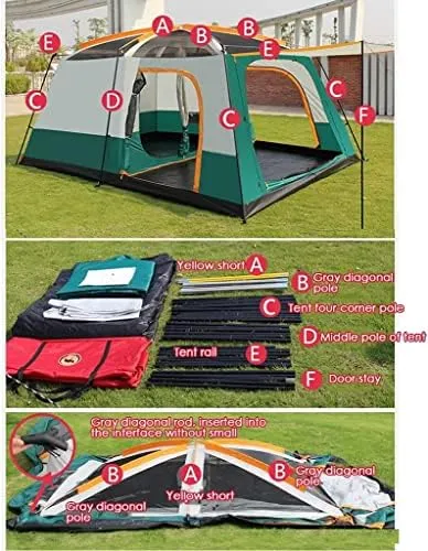 Tents for Camping with Porch, Instant Tent Automatic Glamping Tent, Waterproof Windproof Easy Set Up in Few Minutes Ideal for Family Car Trip, Festival Gathering and Picnic (Blue 3