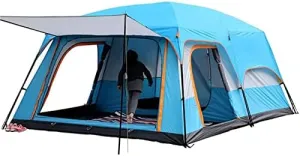Tents for Camping with Porch, Instant Tent Automatic Glamping Tent, Waterproof Windproof Easy Set Up in Few Minutes Ideal for Family Car Trip, Festival Gathering and Picnic (Blue 3