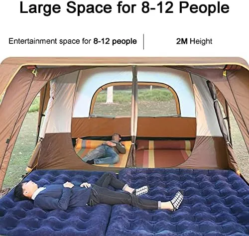 Tents for Camping with Porch, Instant Tent Automatic Glamping Tent, Waterproof Windproof Easy Set Up in Few Minutes Ideal for Family Car Trip, Festival Gathering and Picnic (Blue 3