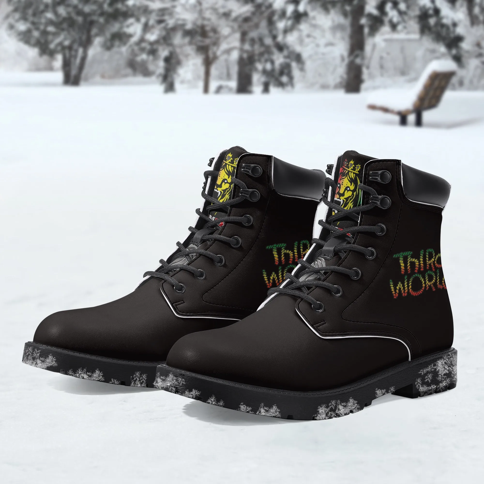 Third World High Top Leather Boot Black