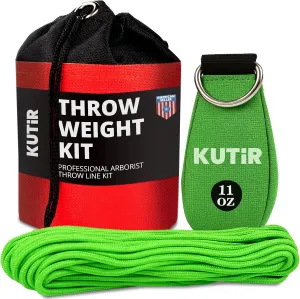Throw Weight and Line Kit with Storage Bag 11 OZ 600D Pouch, 150 Foot Polyethylene Easter Rope for Arborists, Suitable for Tree Climbing, High Limb Throwing