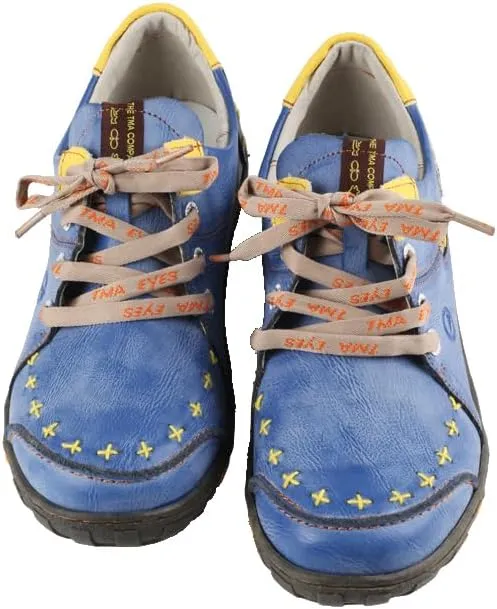 TMA EYES Women's Leather Soft Sole lace-up Fashion Shoes with Hand-Stitched Design