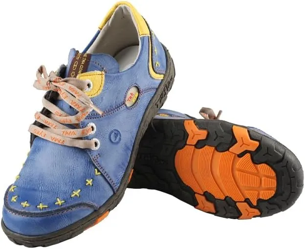 TMA EYES Women's Leather Soft Sole lace-up Fashion Shoes with Hand-Stitched Design