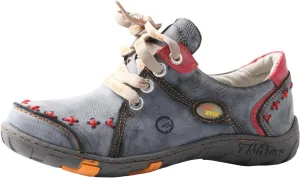 TMA EYES Women's Leather Soft Sole lace-up Fashion Shoes with Hand-Stitched Design