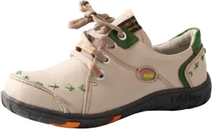 TMA EYES Women's Leather Soft Sole lace-up Fashion Shoes with Hand-Stitched Design