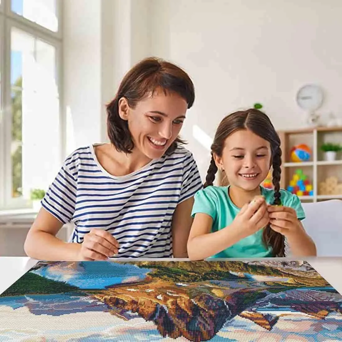 TOCARE 2 Pack Diamond Painting Kits for Adults,Large Diamond Painting Nature Landscape Scenes 15.7x31.5Inch, Large Diamond Art Kits for Adults Mountains Cabin