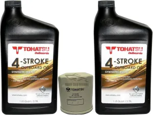 Tohatsu 4-Stroke Outboard Oil Change Kit – Includes 2 Quarts of Oil & OEM Filter
