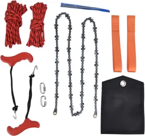 Topyond Portable Folding Pocket Chainsaw - 53 Inch Hand Rope Chain Saw - Tree Limb Cutting Tool - Both Sides Teeth Blades High Limb Tree Saw for Outdoor Adventure