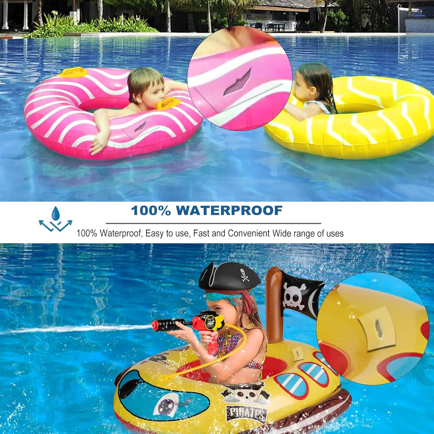 TPU Pool Patch Repair Kit for Air Mattress, Swimming Pool, Bounce House, Tent, Canvas, Canopy, Pool Floats, Tubes Air Bed and Inflatable Toys (3 in x 10 ft)