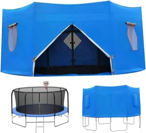 Trampoline Cover, 12ft Waterproof Oxford Cloth Trampoline Tent with Window and Skylight, Canopy with Zipper and Strap Fit for 8 Straight Pole