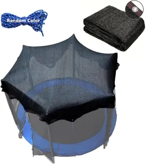 Trampoline Shade Cover 90% Shading Ratio Black Sunshade Tent Top Cover 10ft 12ft 14ft for Round Trampoline, Easy to Install for Backyard Playground, Sunproof Net for Outdoor, Tent Only (Fits 14FT)