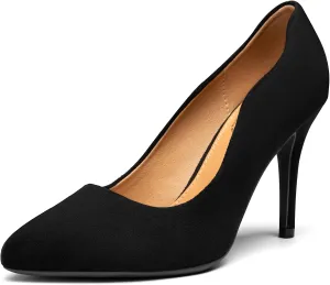 Trary Women’s Slingback Pumps, Black Heels Gold Heels Nude Pink Red Heels, Pointed Toe High Heels for Women Sexy Stiletto Heels Buckle Ankle Strap Closed Toe Pumps Office Party Prom Dress Shoes