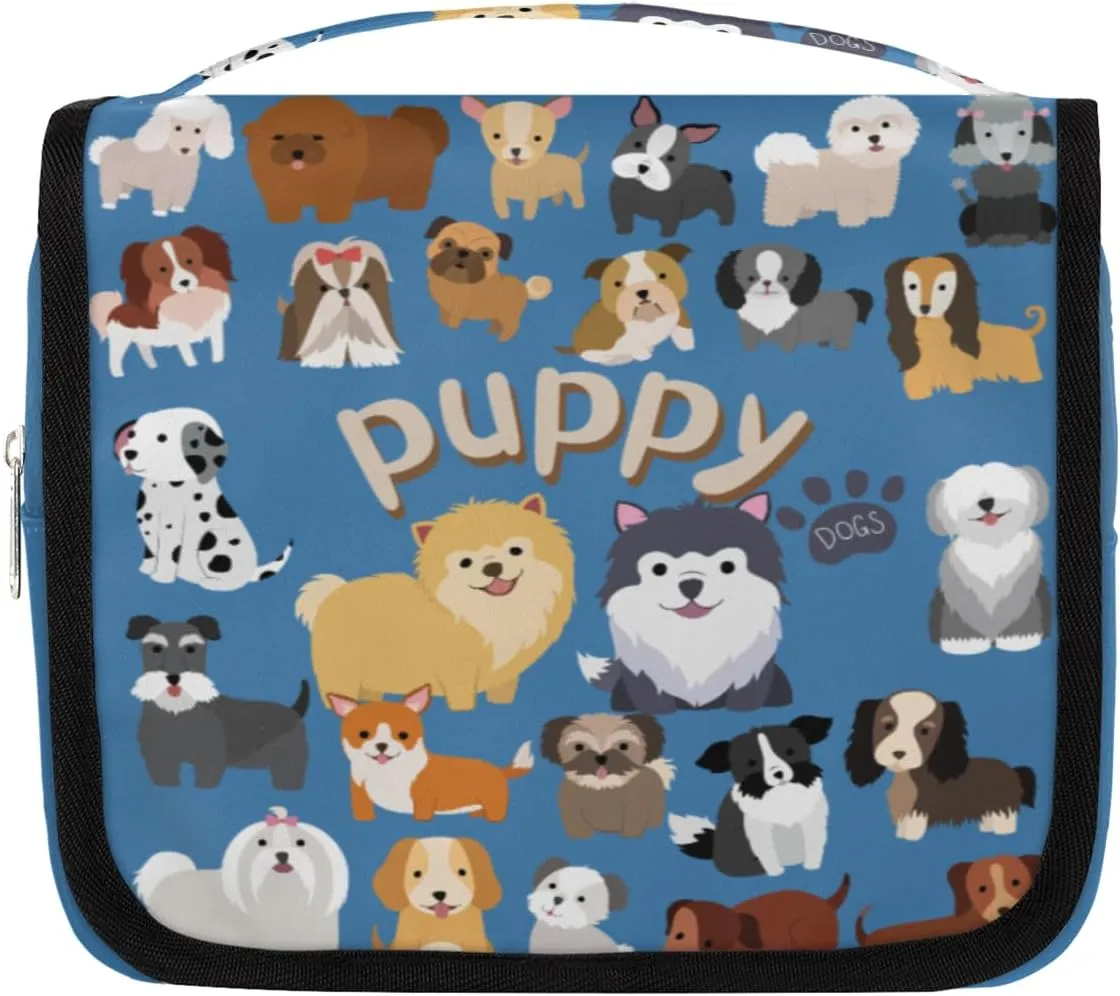 Travel Hanging Toiletry Bag Cute Dogs Paw Cosmetic Bag for Women Waterproof Makeup Organizer for Bathroom Shower Christmas Travel Gifts