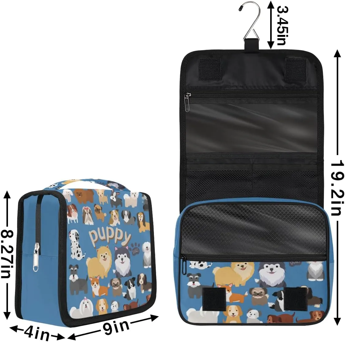 Travel Hanging Toiletry Bag Cute Dogs Paw Cosmetic Bag for Women Waterproof Makeup Organizer for Bathroom Shower Christmas Travel Gifts