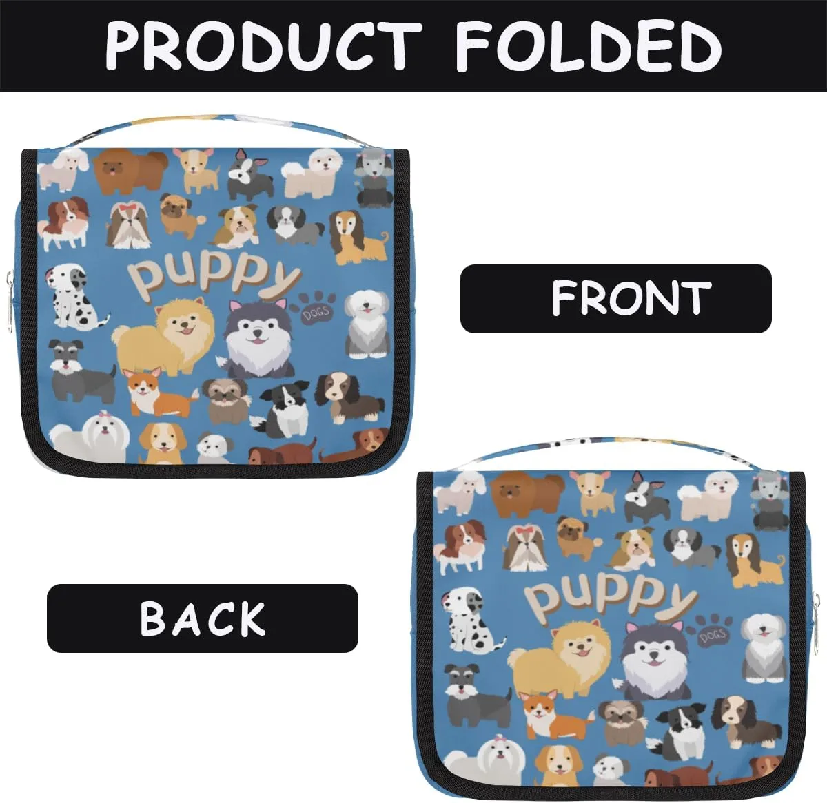 Travel Hanging Toiletry Bag Cute Dogs Paw Cosmetic Bag for Women Waterproof Makeup Organizer for Bathroom Shower Christmas Travel Gifts