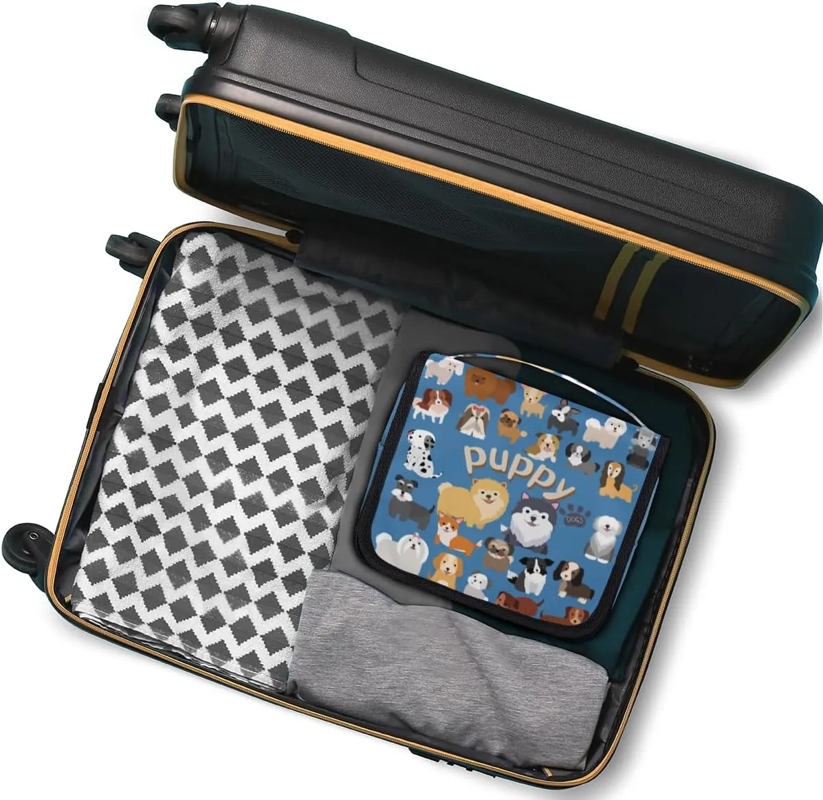 Travel Hanging Toiletry Bag Cute Dogs Paw Cosmetic Bag for Women Waterproof Makeup Organizer for Bathroom Shower Christmas Travel Gifts