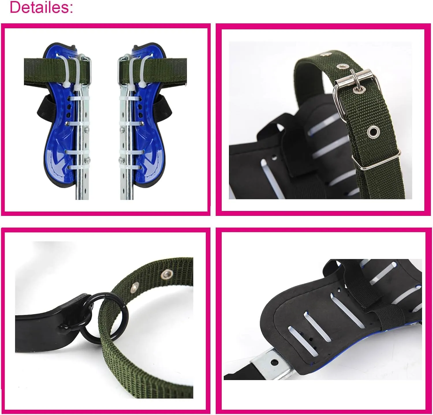 Tree Climbing Spikes, Tree Climbing Gear with Non-Slip Pedal, Adjustable Tree Climbing Tool Set