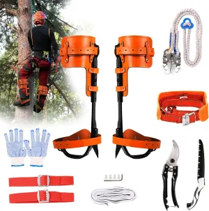 Tree Climbing Spikes, Tree Climbing Gear with Non-Slip Pedal, Adjustable Tree Climbing Tool Set