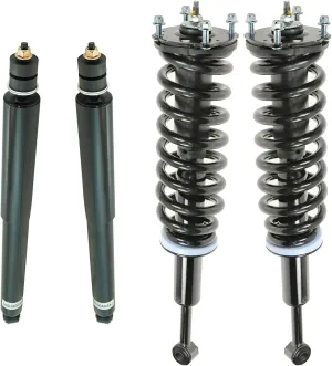 TRQ Complete Shock Assembly & Shock Absorber Kit Front & Rear Compatible with 2007-2021 Toyota Tundra