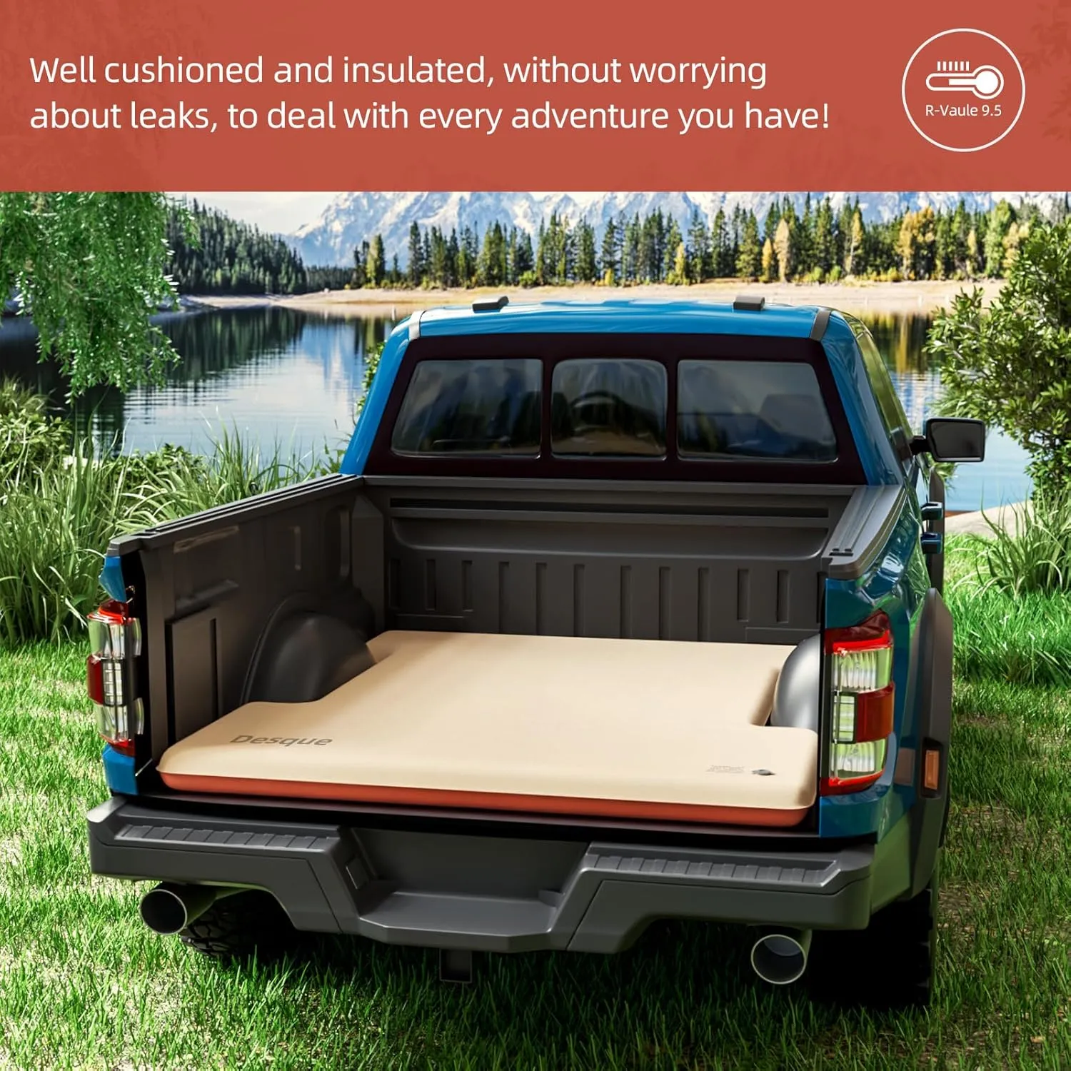 Truck Bed Mattress for 5.5-5.8Ft, Self-Inflating Mat Full-Size Short Trucks Bed for Outdoor Camping, Pickup Tent Accessories 12V Air Pump, Carry Bag, for Silverado, RAM, F Series, Sierra, Titan