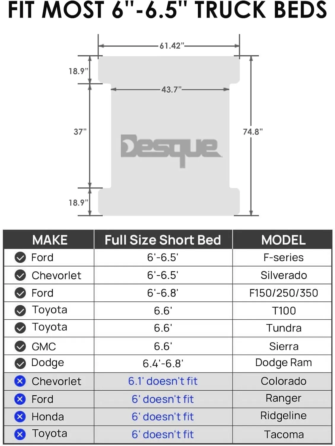 Truck Bed Mattress for 6-6.5Ft, Self-Inflating Mat Full-Size Short Trucks Bed for Outdoor Camping, Pickup Tent Accessories 12V Air Pump, Carry Bag, for Silverado, RAM, F Series, Sierra, Titan