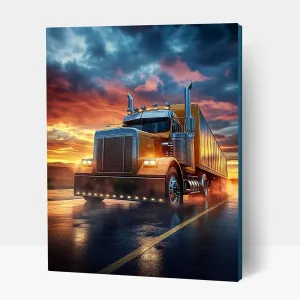 Truck Diamond Art Kits for Adults Dusk Diamond Painting 32 x 40 Inch, Dimond Color By Numbers for Adults, 5D DIY Rhinestones Cross stitch Embroidery Kit for House Wall Art Room Decor Gifts JXL1-14848