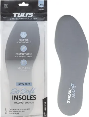 Tuli's So Soft Insoles, Gel Shoe Replacement Inserts for Shock Absorption and Heel Pain, 1 Pair, One Size Fits All