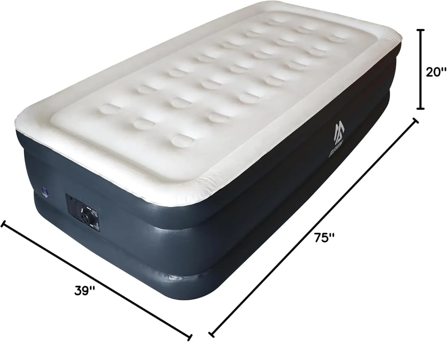 Twin Air Mattress with Built in Pump, 20" Blow Up Bed, Double-Height Non-Slip Bottom Mattress, Durable & Waterproof Air Bed for Guests Home Camping